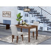 East West Furniture 3 Piece Kitchen Table Set contain A Wooden Dining Table
