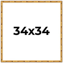 34x34 Frame Gold Bamboo Solid Wood Picture Frame | 0.75 Inch Moulding Width | Interior Frame Depth
