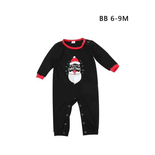 Conjunto de pijamas familiares navideños con cuello redondo, pantalones superiores, ropa de dormir, ropa de dormir BB Speravity HA001257-02