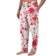 thumbnail image 4 of Domuza Mens Halloween Pajamas Funny Horror Print Casual Drawstring Pajama Pants Lightweight Soft Cotton Lounge Pjs Bottoms with Pockets White L, 4 of 5