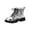 Silver, variant on Gibobby Girls Cowgirl Cowboy Ankle Western Boots Side Zipper Riding Shoes with Tassel Little Kid/Big Kid,Silver,9.5-10 Y