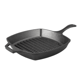  S·KITCHN Cast Aluminum Griddle Pan for Stovetop with Lid -  Lighter than Cast Iron Skillet,Round Frying Pans Nonstick Grill Pan  Dishwasher & Oven Safe,12IN: Home & Kitchen