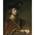 thumbnail image 2 of Ferdinand Bol 15x18 Gold Ornate Wood Frame and Double Matted Museum Art Print Titled - Self-Portrait, Behind a Parapet (1648), 2 of 4