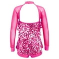 thumbnail image 2 of MSemis Kids Girls Sparkling Sequins Hip-Hop Jazz Ballet Latin Dance Dress Leotard,Size 4-16 Hot Pink 12, 2 of 5