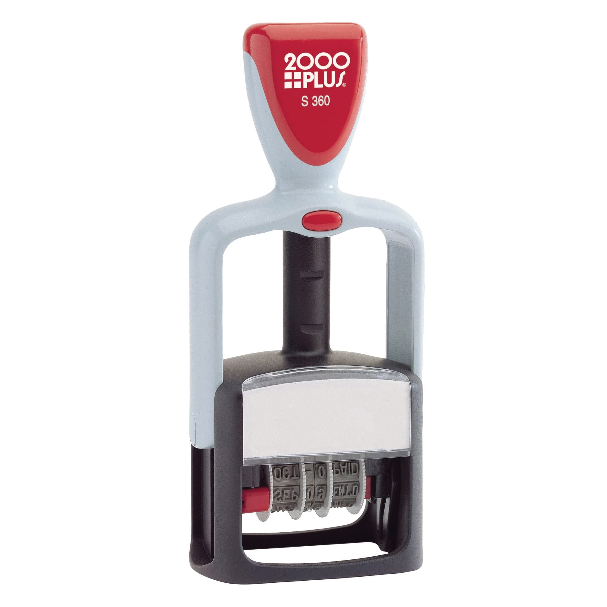 2000 Plus Red/Blue Ink Self-Inking Date and Message Stamp, 4 in 1