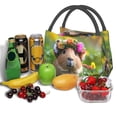 thumbnail image 3 of Easygdp Flower Crown Guinea Pig Bolsa de Almuerzo Insulada Reutilizable, Bolsa de Mano y Bandolera para Oficina, Trabajo, Viajes, 3 of 6