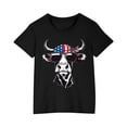 thumbnail image 2 of Tdoqot Girls 4th of July Funny Shirts- Fashion Summer T Shirts Cotton Short Sleeve Kids Clothes Tops Black Size 5-6T, 2 of 5