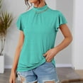 thumbnail image 1 of Fiudx Camisas de Mujer Blusa de Manga Corta con Volantes Sólidos, Informal, Cómoda Ya La Moda para Mujer, 1 of 4