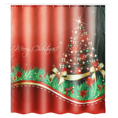 Outdoor Themed Bathroom Decor Kadell 9 Patterns Waterproof Christmas Shower Curtain Set with Hooks Bathroom Accessories For Home Christmas Decor Theme Hotel Decor Quick Dry 71x 65