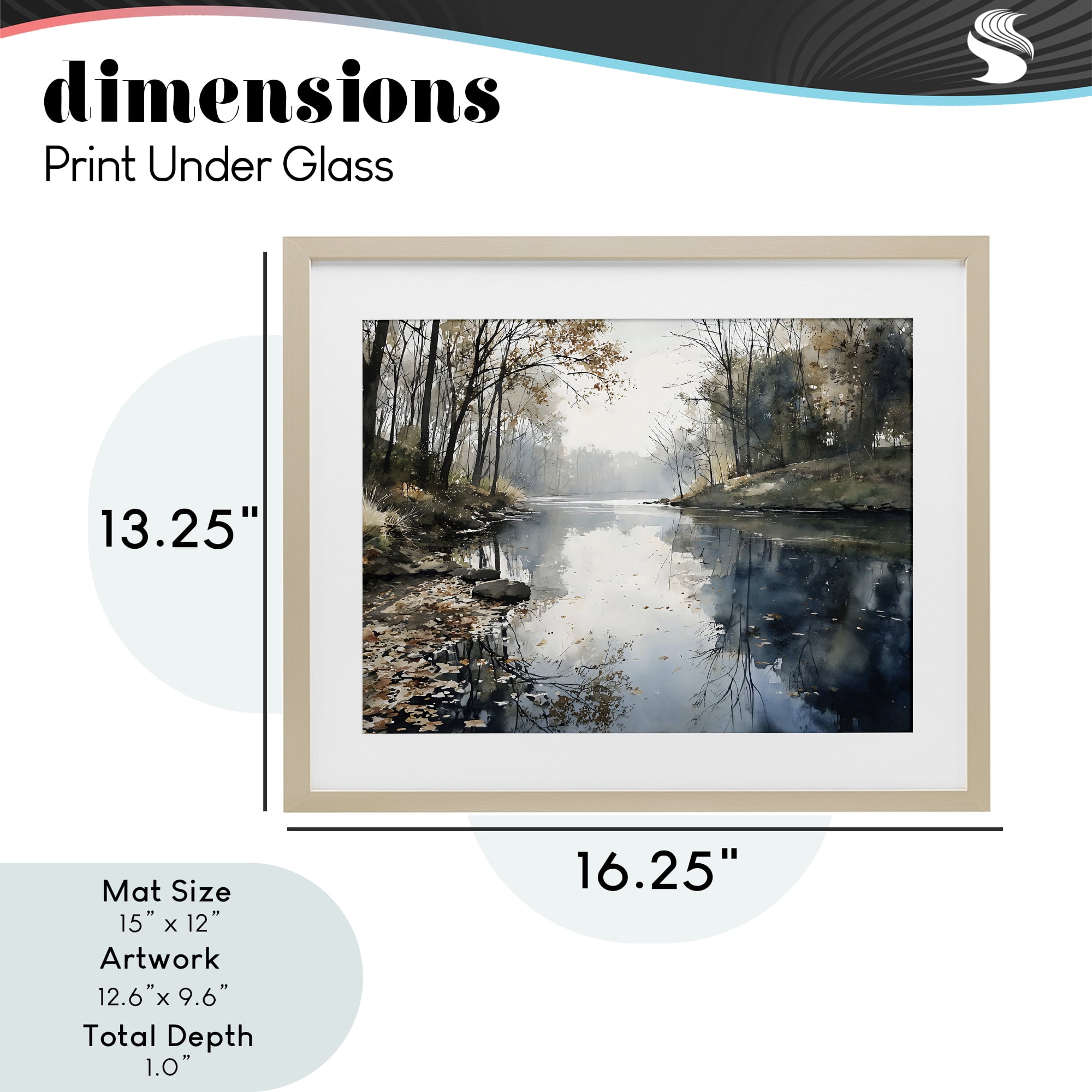 Stupell Industries Fall Lake Reflection Birch Framed Print Under Glass, design by Franklyn Gregory