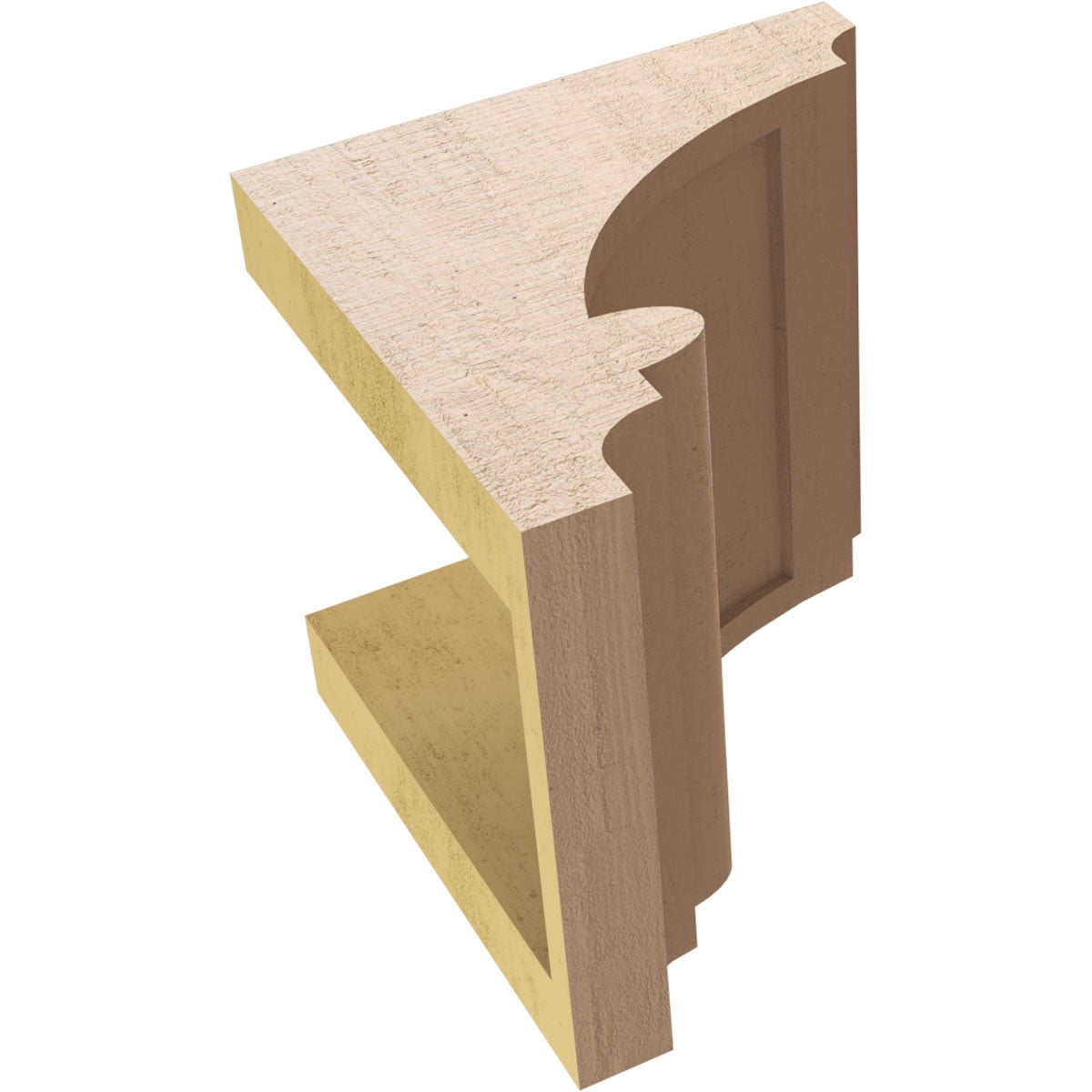 6"W x 6"D x 6"H Wide Diane Rough Cedar Woodgrain TimberThane Corbel, Primed Tan