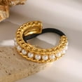 thumbnail image 6 of Stainless Steel 18K Gold Twist Pearl Chain Hair Ties, Ponytail Hair Cuff Hairties No Damage, Ellipse Elastic Hair Bands, Women Glossy Ponytail Holders,Geometric Gold Hair Rope Accessories(1PC, Gold), 6 of 7