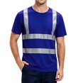 thumbnail image 2 of high vis shirts for Men Quick Dry Hi Vis Reflective Safety Short Sleeve T Shirts Construction Work Shirts with Reflective Strips Royal Blue 3XL, 2 of 6