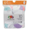 thumbnail image 3 of Fruit of the Loom Cushion Everyday No-Show Socks for Women, White Assorted, Sizes 4-10 (10-Pack), 3 of 5