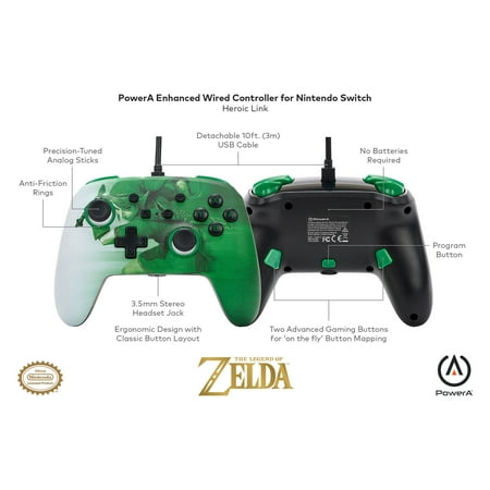 PowerA Enhanced Wired Controller for Nintendo Switch - Heroic Link