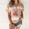thumbnail image 2 of IROINNID Women Summer T-Shirt Round Neck Gradient Print Regular Trendy Women Short Sleeves Top Spring Saving, 2 of 4