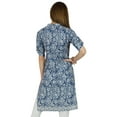 thumbnail image 3 of Bimba Women Blue Cotton Tunic Ethinc Summer Kurta Kurti Casual Day Blouse, 3 of 5