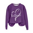 thumbnail image 1 of Rbaofujie Chandail à Capuche Surdimensionné pour Femmes Mode Décontractée Imprimé Col Rond Manches Longues Chandail Violet Halloween, 1 of 4