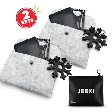 2 FULL Gift Sets, Snowflake Multi Tool   Credit Card Multitool W/ Case, Father's Day Gifts for Men, Stocking Stuffers for Dad, Stainless Steel Outdoor Camping Tools