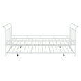 thumbnail image 3 of DeeHome Twin Size Metal Daybed with Curved Handle Design and Twin Size Trundle, White, 3 of 9