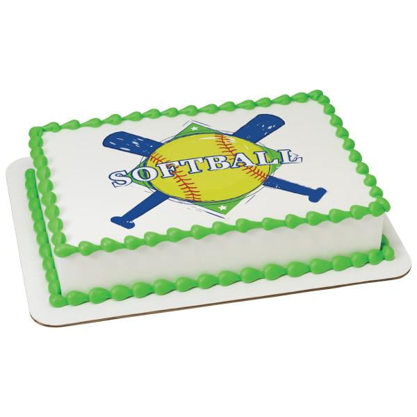 Softball Edible Cake Topper Image
