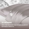 thumbnail image 3 of THXSILK Hyaluronic Acid(HA) Silk Pillowcase for Hair and Skin, 22 Momme Mulberry Silk Pillowcase with Hidden Zipper, Both Side 100% Pure 6A+ Mulberry Silk, King Size(20"X36"), Gray, 3 of 8
