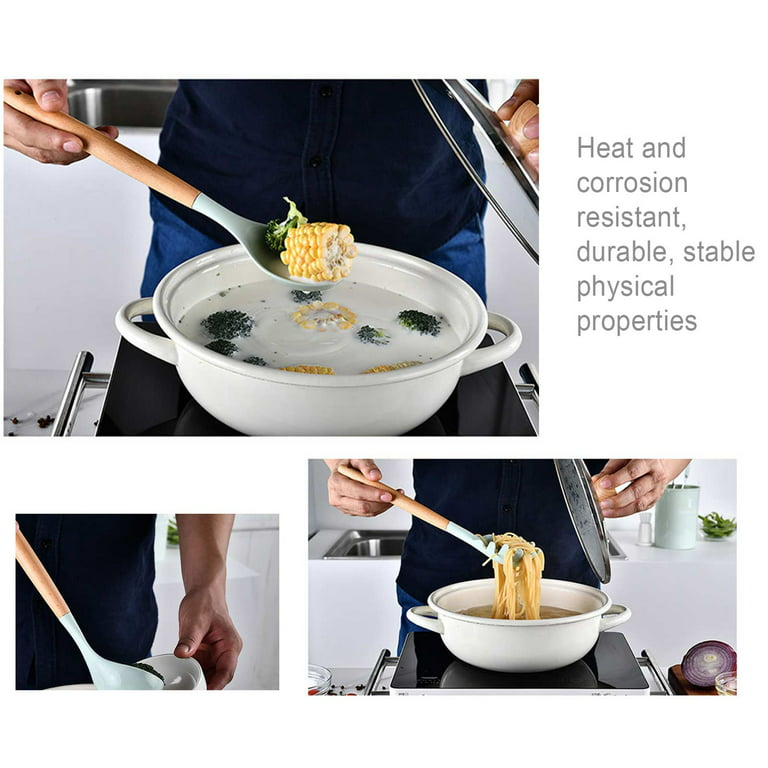 Bruntmor Silicone Cooking Utensils Set Heat Resistant - Blue - 24 Pieces :  Target