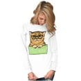 thumbnail image 3 of Cat with Classes Cute Kitty Free Hugs Women Plus Size Long Sleeve Graphic Tee Brisco Brands 2X, 3 of 5