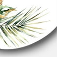 thumbnail image 3 of Designart 'Pineapple With Plumeria Coconut and Palm Leaves' Traditional Circle Metal Wall Art 23x23 - Disc of 23, 3 of 5