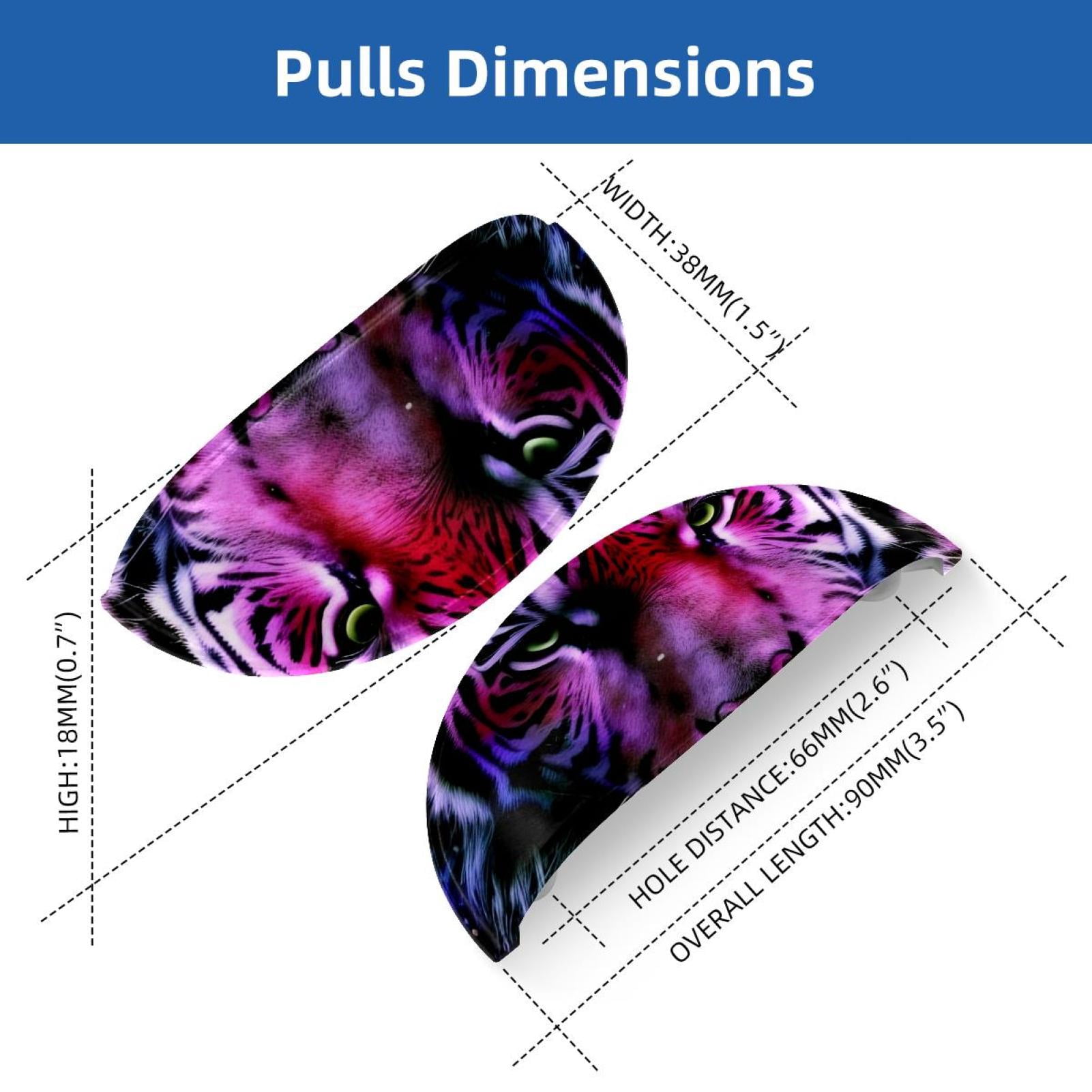 PhooArto 6 Pcs Cup Drawer Pulls, Purple Galaxy Tiger Head Shell Shape Handles Cabinet Knobs for Dresser Cupboard Closet Wardrobe with Screws