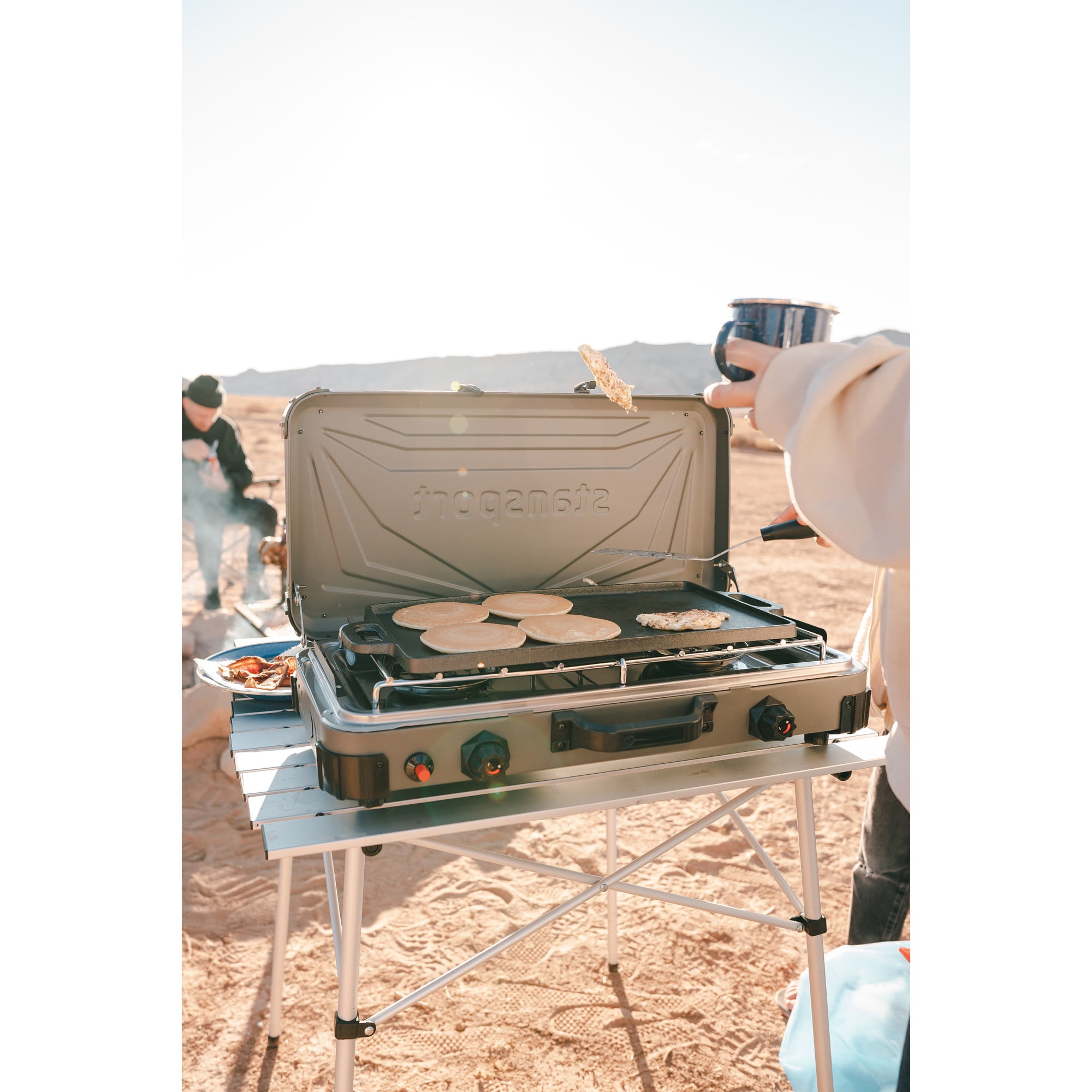 Stansport Pre-Seasoned Cast Iron Griddle with Reversible Cooking Surface
