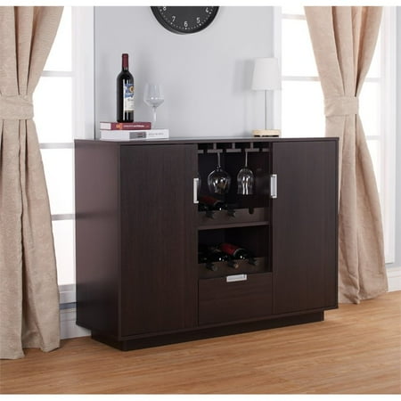 Furniture Of America Porter Modern Wooden Wine Rack Buffet In Espresso Furniture Of America Porter Modern Wooden Wine Rack Buffet In Espresso