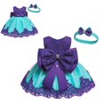 thumbnail image 2 of ZHUASHUM flower girl dresses Baby Girls Lace Bowknot Wedding Formal Tutu Dress+Headband Set Clothes teen dresses Mint Green,Size:6-12 Months, 2 of 4