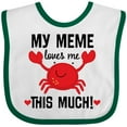 thumbnail image 3 of Inktastic Meme Loves Me Grandson Boys or Girls Baby Bib, 3 of 4