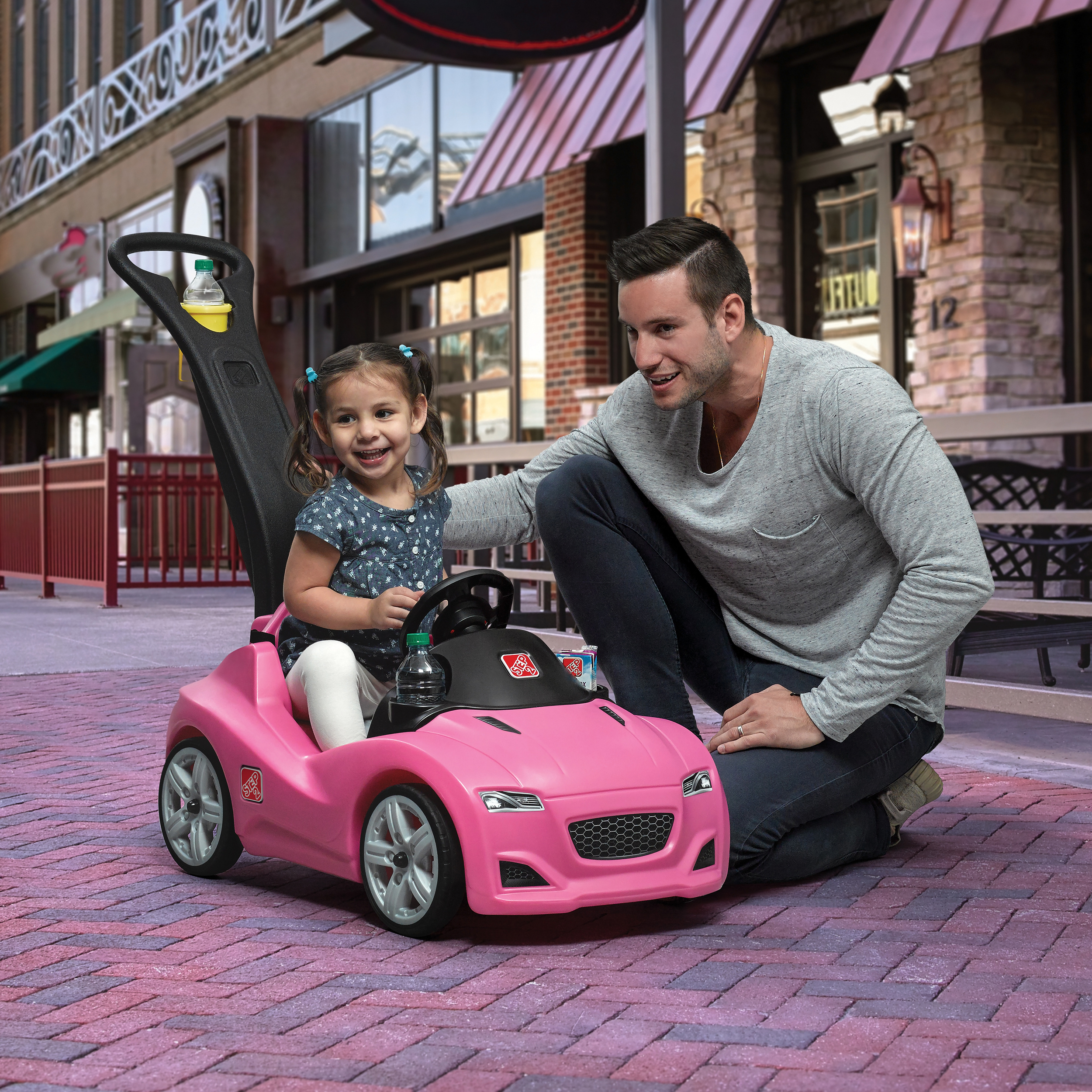 Step2 Whisper Ride Cruiser Pink Toddler Push Car and Ride on for Toddlers - image 5 of 11