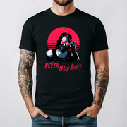 Never Fade Away Cyberpunk Video Game Quote Fan Art Style Art Graphic TeeV90022,Unisex S- 5XL