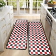 thumbnail image 4 of Kitchen Rugs Sets Of 2,Red Black White Checkered Pattern Anti Fatigue Kitchen Mat Rugs Non Slip Washable,Decorative Kitchen Floor Mats for Kitchen,Sink,Laundry,17"x47"+17"x47", 4 of 5