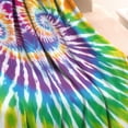 thumbnail image 3 of Colorful Rainbow Tie Dye Spiral Pattern Blanket,Comfortable Soft Lamb Wool Throw Blanket,All Season,Warm Lightweight Blankets for Sofa Bed Couch Living Room Chair,30"x40", 3 of 4