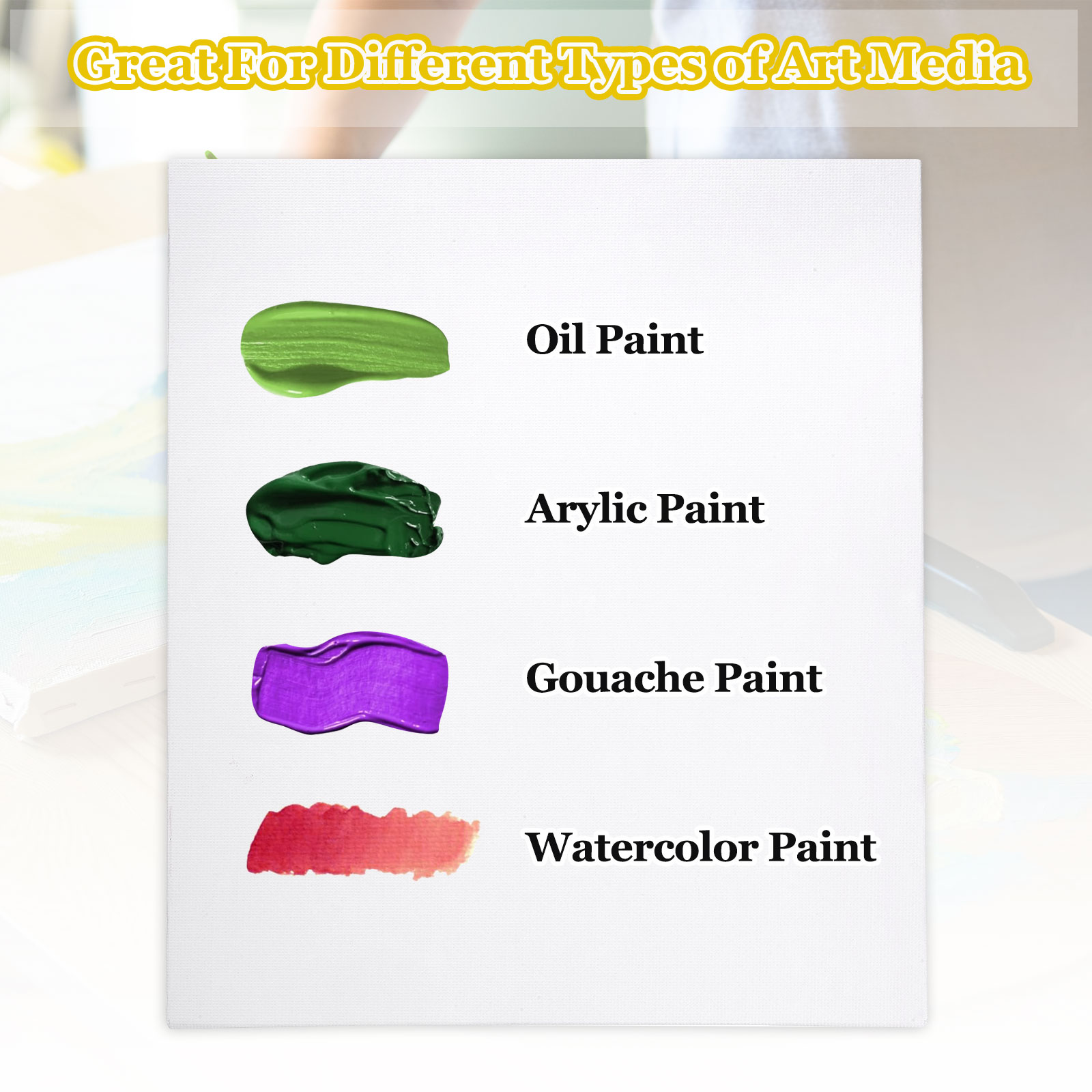 6 Pcs Canvas Boards for Painting, 8 x 10 Inch Blank Flat Canvas Panels Art Painting Supplies