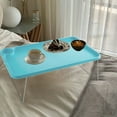 thumbnail image 4 of WIFKLSIIPG Simple Computer Desk Folding Computer Desk Creative Dining Tray Table Lazy Table Folding Dressing Table Small Table Blue(Blue), 4 of 6