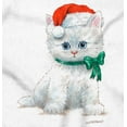thumbnail image 2 of Christmas White Kitten Santa Hat Women's Graphic T Shirt Tees Brisco Brands S, 2 of 5