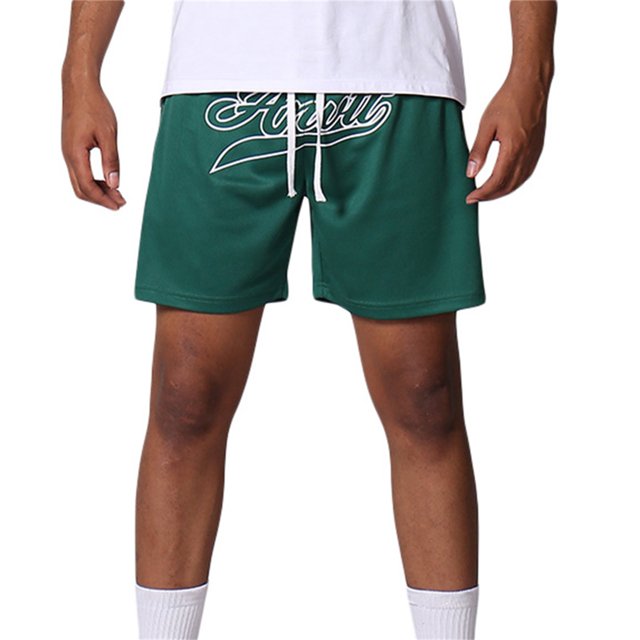SAYOO Pantalones deportivos para hombres, pantalones cortos de malla de cuerda con bolsillos SAYOO moda