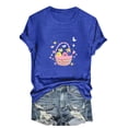thumbnail image 3 of VBTAPA Easter Bunny T Shirt Womens Cute Rabbit Graphic Tee Shirts Trendy Casual Short Sleeve Crewneck Tops Blue XL, 3 of 5