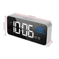 thumbnail image 3 of Reloj electrónico inteligente con espejo LED, portátil, hogar, USB, control de voz, temporizador silencioso, música, reloj despertador, recordatorio, Sivler kenally HA001362-01B, 3 of 6