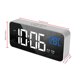 thumbnail image 3 of Reloj electrónico inteligente con espejo LED, portátil, hogar, USB, control de voz, temporizador silencioso, música, reloj despertador, recordatorio, Sivler Inevent HA001362-01B, 3 of 6