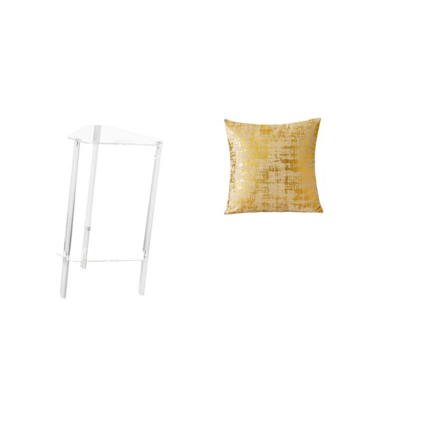 Mesita de noche,Mesa auxiliar de acrílico transparente,mesa auxiliar transparente de 2 niveles,Mesa pequeña de acrílico,mesita de noche pequeña,compacta,Funda de almohada,Fundas de cojín