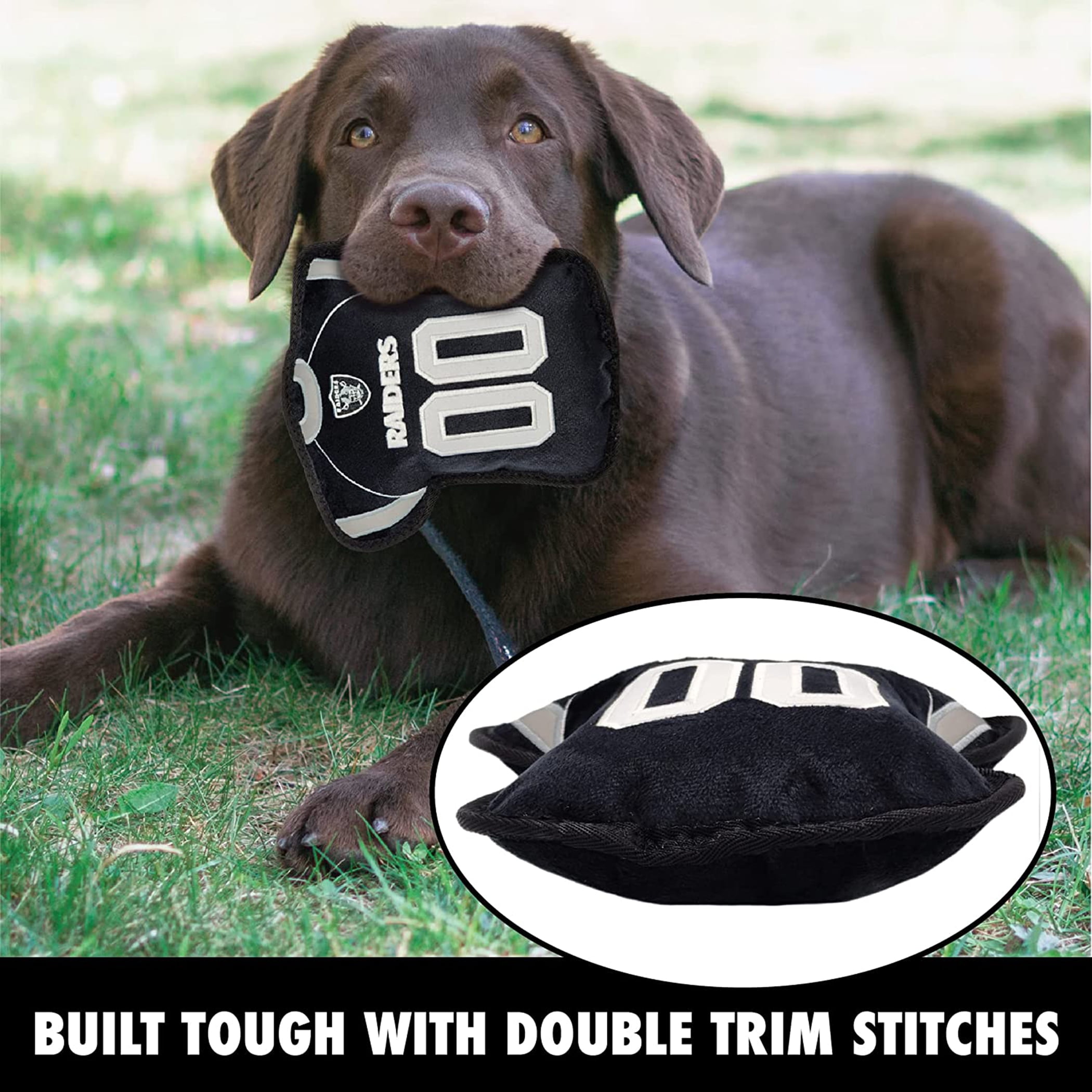 NFL Tough Jersey Pet Dog Toy Premium Quality with Built-in Squeaker Chew Toy