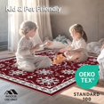 thumbnail image 4 of ODIKA 4'x6' Machine Washable Non-Slip Area Rug, Vintage Snowflake Holiday with Festive Winter Motifs High Traffic Rug, Red, 731642, 4 of 5