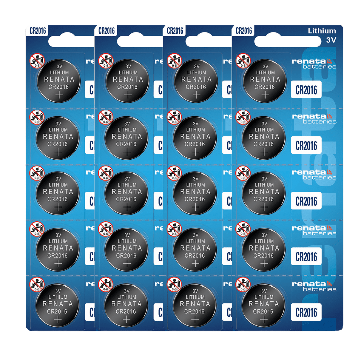 Renata CR2016 Knopfzelle – 5er Pack, 3V Lithium Für Uhren & Elektronik