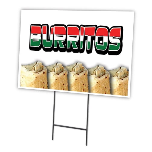 SignMission C-2436 Burritos 24 x 36 in. Burritos Yard Sign & Stake
